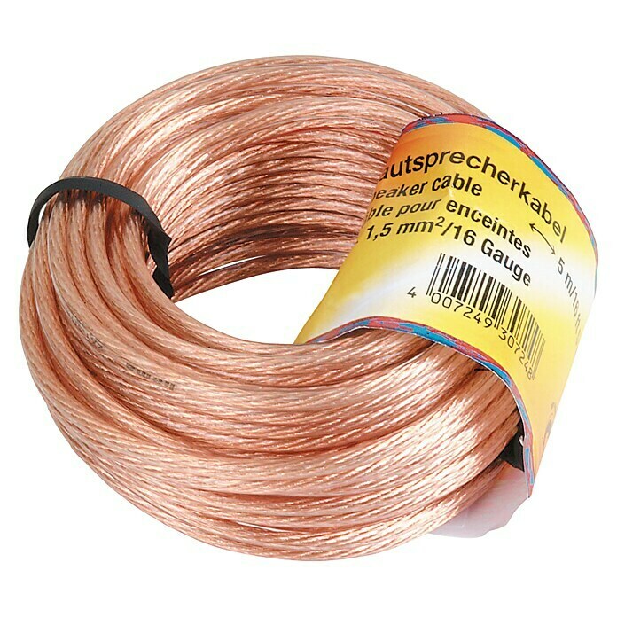 Hama Cable de altavoz (Naranja, 10 m, Número de cables: 2 ud., Sección: 1,5 mm²) | BAUHAUS