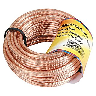 Hama Lautsprecherkabel (Transparent, 10 m, Anzahl Adern: 2 Stk., Querschnitt: 1,5 mm²)