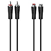 Hama Audio-Verlängerungskabel 2 Cinch-Stecker - 2 Cinch-Kupplungen (Länge: 5 m, Schwarz) | BAUHAUS