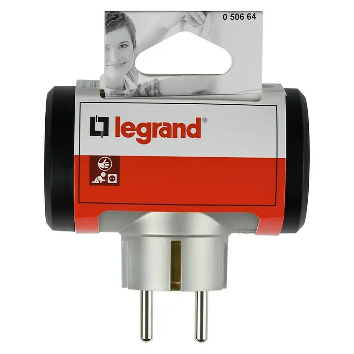 Legrand Ladrón triple - Aluminio - El adaptador de enchufe Legrand es perfecto para conectar varios dispositivos. Un accesorio práctico para cada hogar para más enchufes disponibles.