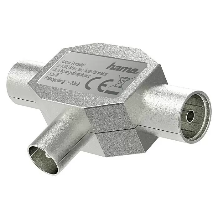 Hama Verteiler Koax-Stecker - 2 Koax-Kupplungen3,5 dB, 22 dB