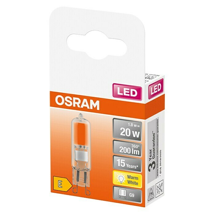 Osram LED-Lampe Pin G9 (G9, Nicht Dimmbar, Warmweiß, 200 lm, 20 W) | BAUHAUS