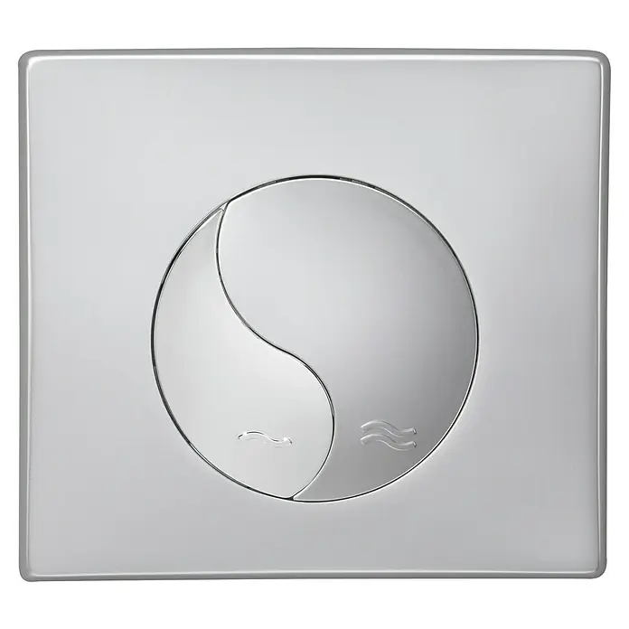 Siamp Betätigungsplatte Ying Yang - Chrom matt, 2-Mengen-Spülung - Ein verchromter Spülknopf für Toiletten mit zwei Tasten für unterschiedliche Wassermengen.‎