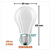 Osram Bombilla LED Retrofit Classic A (5 W, E27, A60, Blanco cálido, No regulable, Mate)