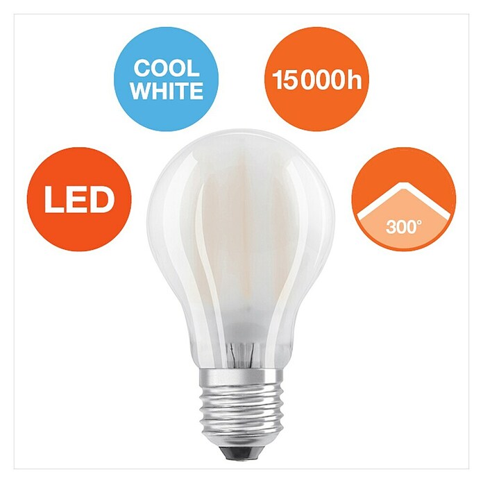 Osram Retrofit LED žarulja Classic A 40 mat  (E27, Bez prigušivanja, Hladna bijela, 470 lm, 4 W) | BAUHAUS