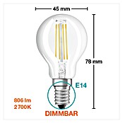 Osram Superstar LED žarulja Classic P 60  (E14, Može se prigušiti, Topla bijela, 806 lm, 6,5 W) | BAUHAUS