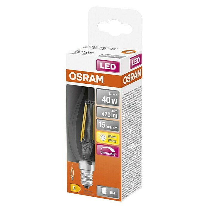 Osram Superstar LED žarulja  (E14, Može se prigušiti, Topla bijela, 470 lm, 5 W) | BAUHAUS