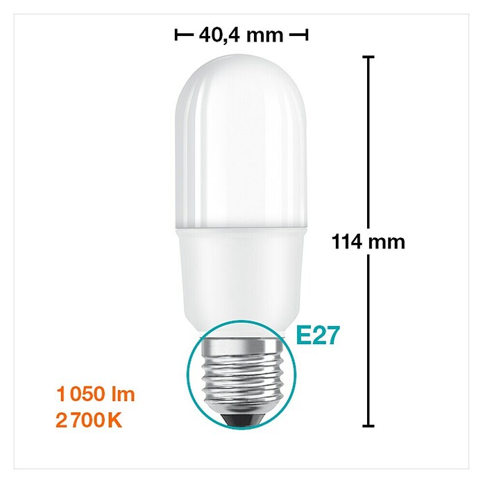Osram Star LED žarulja  (E27, Bez prigušivanja, Topla bijela, 1.050 lm, 10 W) | BAUHAUS