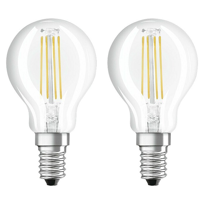 Osram Retrofit Set LED žarulja Classic P 40  (E14, Bez prigušivanja, Topla bijela, 470 lm, 4 W, 2 Kom.) | BAUHAUS