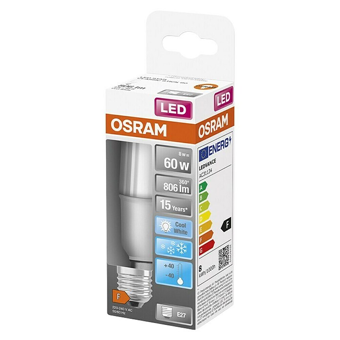 Osram Star LED žarulja  (E27, Bez prigušivanja, Hladna bijela, 806 lm, 8 W) | BAUHAUS