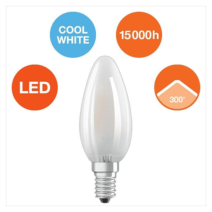 Osram Retrofit LED žarulja CLAS B 25  (E14, Bez prigušivanja, Hladna bijela, 250 lm, 2,5 W) | BAUHAUS