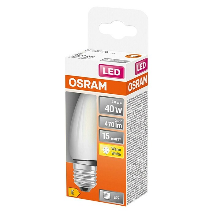 Osram Retrofit LED žarulja  (E27, Bez prigušivanja, Topla bijela, 470 lm, 4 W, Boja: Bijela-krem) | BAUHAUS