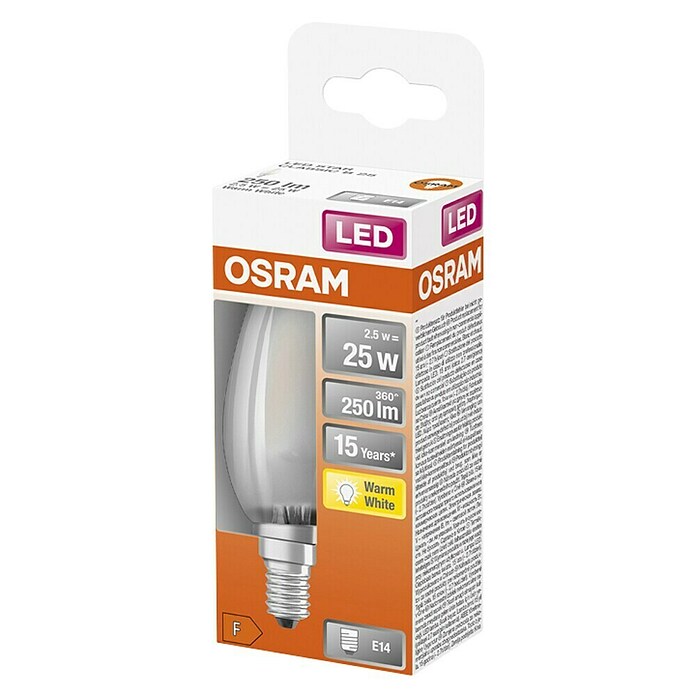 Osram LED žarulja Retrofit Classic B  (E14, Bez prigušivanja, Topla bijela, 250 lm, 3 W, Mat) | BAUHAUS