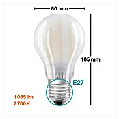 Osram Retrofit LED žarulja Retrofit Classic  (E27, Bez prigušivanja, Topla bijela, 1.055 lm, 8 W) | BAUHAUS