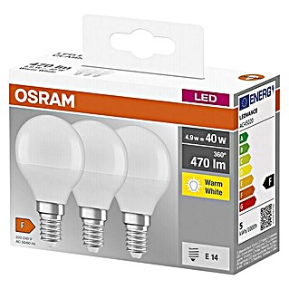 Osram Bombilla LED Star Classic P (E14, No regulable, Blanco cálido, 470 lm, 5 W)