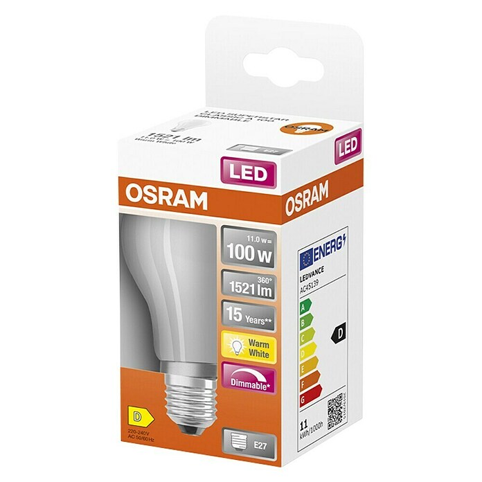 Osram Retrofit LED žarulja  (E27, Može se prigušiti, Topla bijela, 1.521 lm, 12 W) | BAUHAUS