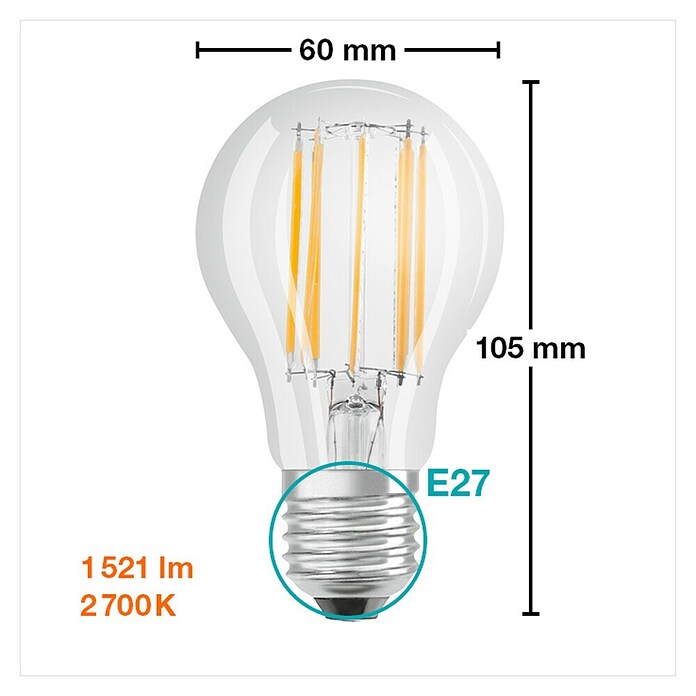 Osram Star Set LED žarulja  (E27, Bez prigušivanja, Topla bijela, 1.521 lm, 11 W) | BAUHAUS