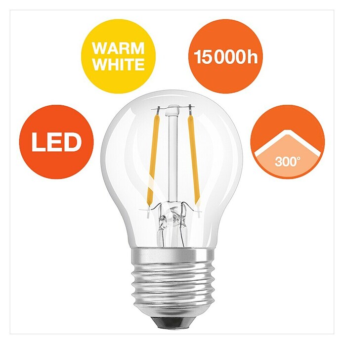 Osram LED žarulja Retrofit Classic P  (E27, Bez prigušivanja, Topla bijela, 136 lm, 1,5 W) | BAUHAUS