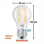 Osram Superstar LED svjetiljka (8,5 W, E27, Boja svjetla: Topla bijela, Može se prigušiti, Kruškoliko)
