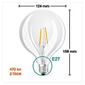 Osram LED žarulja Retrofit Classic Globe  (E27, Bez prigušivanja, Topla bijela, 470 lm, 4 W) | BAUHAUS