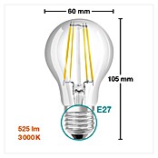 Ledvance LED-Lampe Glühlampenform E27 klar (E27, Nicht Dimmbar, Warmweiß, 525 lm, 2,5 W) | BAUHAUS