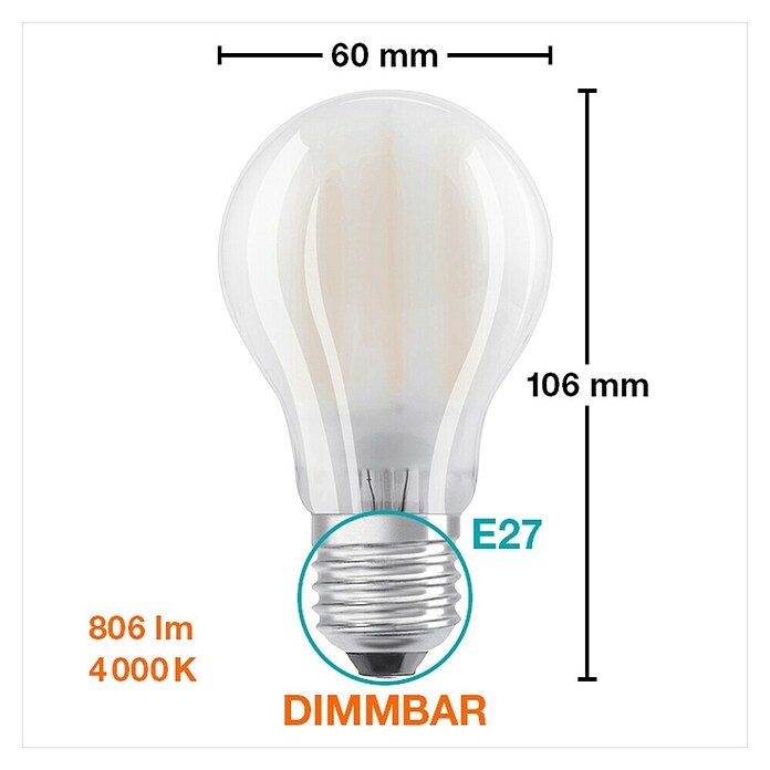 Osram Superstar LED svjetiljka (E27, 6,5 W, 806 lm)