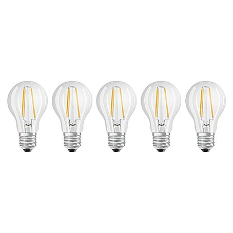 Osram Star LED-Lampen Set Glühlampenform E27 matt (E27, Nicht Dimmbar, Warmweiß, 806 lm, 7 W, 5 Stk., Klar)