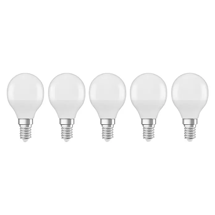 Osram LED-Lampen Set Tropfenform E14 matt - E14, Nicht Dimmbar, Warmweiß, 470 lm, 5,7 W - Fünf LED-Glühbirnen mit E14-Sockel, ideal für stimmungsvolle Beleuchtung. Energiesparend und langlebig, perfekt für Ihr Zuhause.
