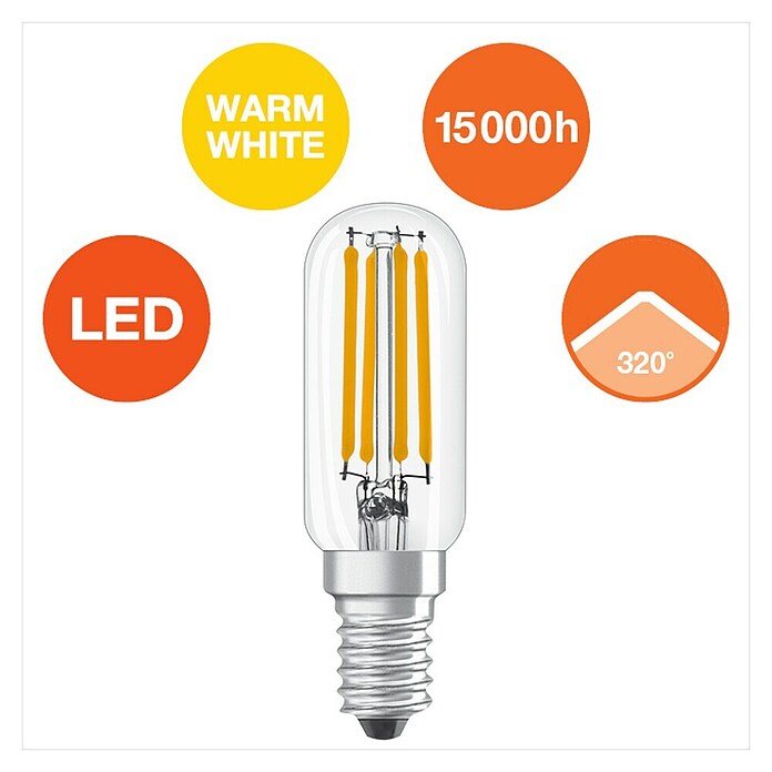 Osram LED žarulja Special T26  (E14, Bez prigušivanja, Topla bijela, 470 lm, 4 W) | BAUHAUS