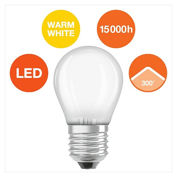 Osram Retrofit LED-Lampe Classic P 60 (E27, Nicht Dimmbar, Warmweiß, 806 lm, 7 W) | BAUHAUS