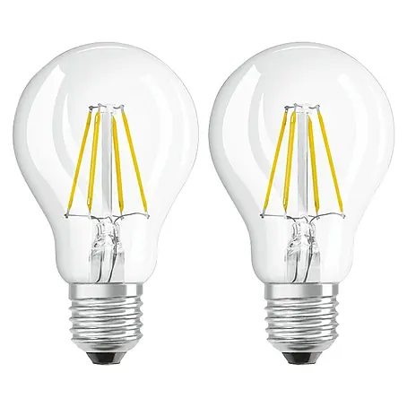 Osram Star LED-Lampen Set Glühlampenform E27 klar 2er Pack
