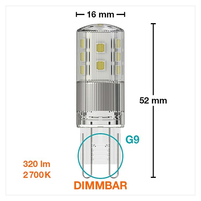 Osram Superstar LED svjetiljka (3,5 W, G9, Boja svjetla: Topla bijela, Može se prigušiti, Kutno)