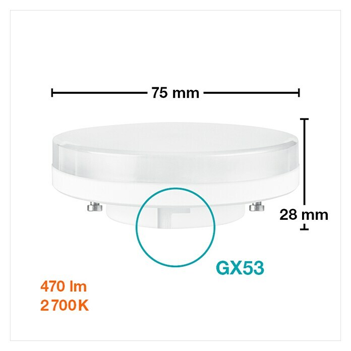 Osram Star LED-Lampe GX53 40 (GX53 , Nicht Dimmbar, Warmweiß, 470 lm, 4,9 W) | BAUHAUS