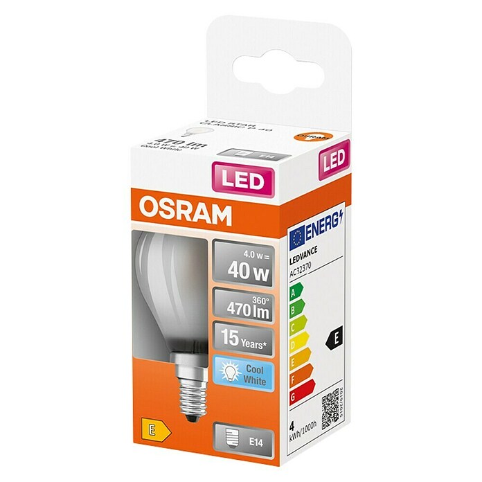 Osram Retrofit LED žarulja  (E14, Bez prigušivanja, Hladna bijela, 470 lm, 4 W, Mat) | BAUHAUS