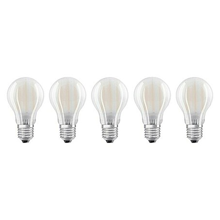 Osram Star LED-Lampen Set Glühlampenform E27 matt (E27, Nicht Dimmbar, Warmweiß, 806 lm, 7 W, 5 Stk., Matt)