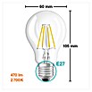 Osram Bombilla LED Retrofit Classic A (4 W, E27, A60, Blanco cálido, No regulable, Claro)