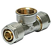 Schraub-T-Stück (Durchmesser: 2 x 16 mm, Innengewinde: ¾″, Vernickelt)