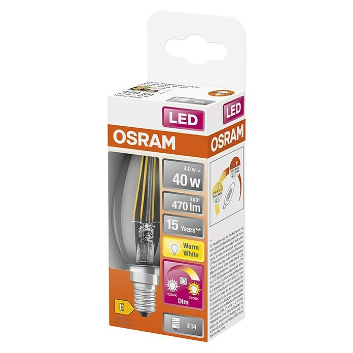 Osram Superstar LED žarulja  (E14, Može se prigušiti, Topla bijela, 470 lm, 4,5 W, Oblik svjetiljke: Svijeća) | BAUHAUS