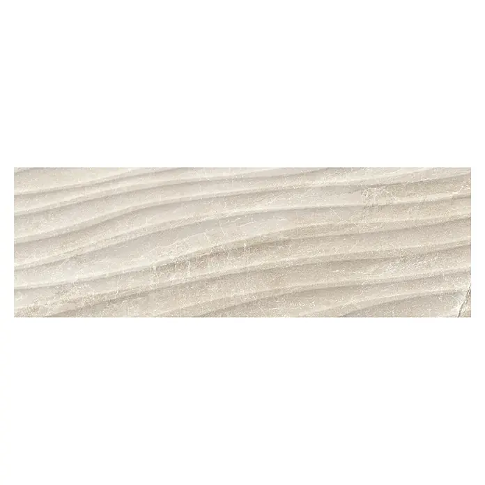Halcón Revestimiento de pared Tempo Curve - 30 x 90 cm, Natural, Mate, Rectificado - Elegante azulejo de pared beige con estructura ondulada. Este azulejo añade un toque moderno y elegante a cualquier habitación.