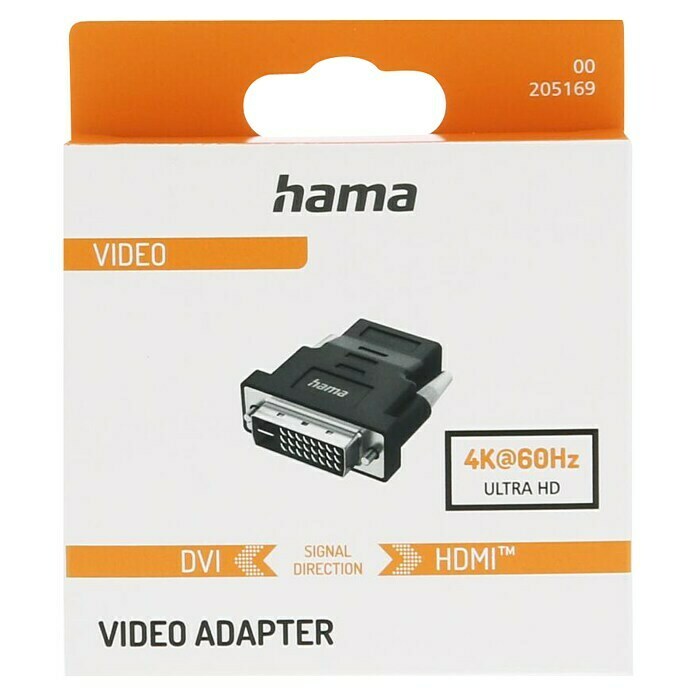 Hama Videoadapter DVI-Stecker - HDMI-Buchse (Schwarz, 4K (4096 x 2160 Pixel)) | BAUHAUS