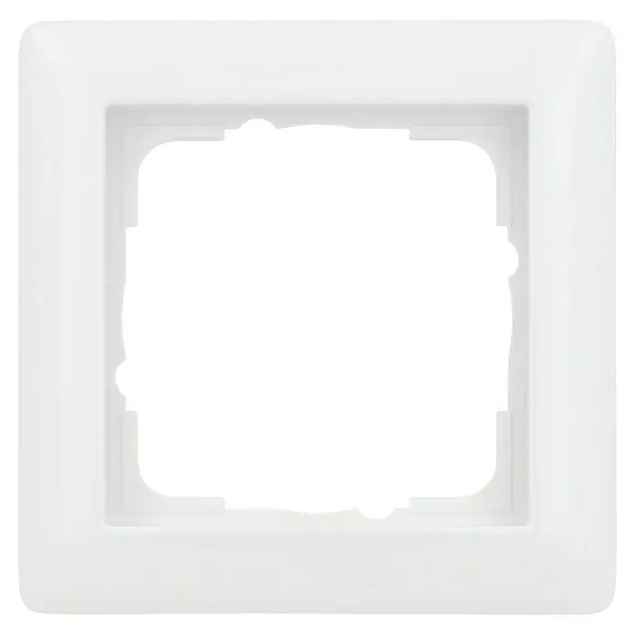 Gira Standard 55 Abdeckrahmen 021103 - Reinweiß glänzend, 1-fach, Kunststoff, Vertikal - Weiße quadratische Abdeckplatte für Schalter. Schlichtes Design für eine elegante Wandgestaltung.