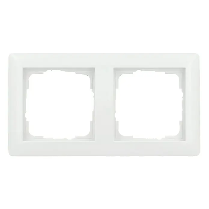 Gira Standard 55 Abdeckrahmen 021203 - Reinweiß glänzend, 2-fach, Kunststoff, Vertikal - Weiße Doppelrahmenblende für Schalter und Steckdosen, ideal für die stilvolle Integration in jede Wand. Robustes Design sorgt für Langlebigkeit.