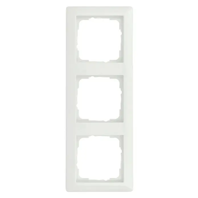 Gira Standard 55 Abdeckrahmen 021303 - Reinweiß glänzend, 3-fach, Kunststoff, Vertikal - Weiße dreifache Abdeckung für Steckdosen oder Schalter. Elegantes Design für moderne Innenräume, perfekte Ergänzung für jede Wand.