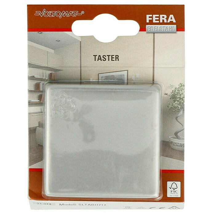 Voltomat FERA Taster (Silber, Unterputz, Edelstahl, 10 A)