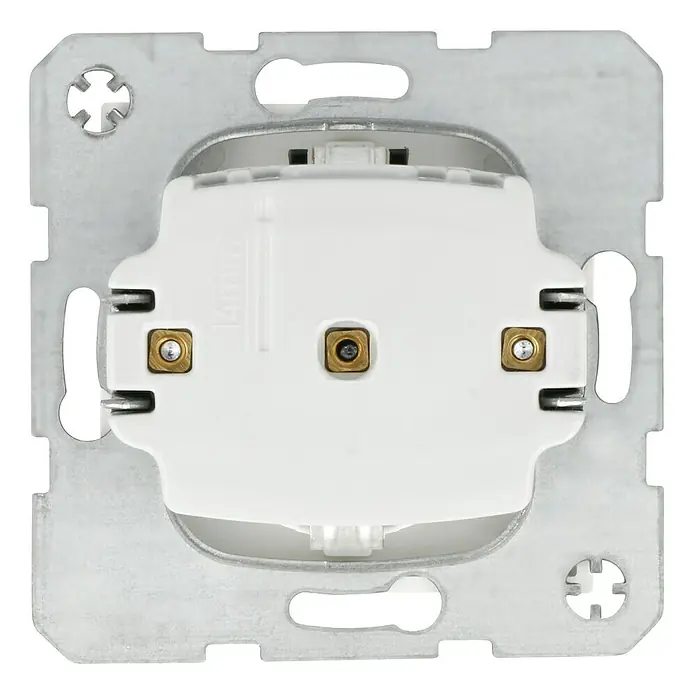 Berker S.1 Steckdose 47431909 - Polarweiß matt, Kunststoff, IP20 - Detailaufnahme eines Unterputz-Schalters mit Schraubklemmen, ideal für Elektroinstallationen im Innenbereich.
