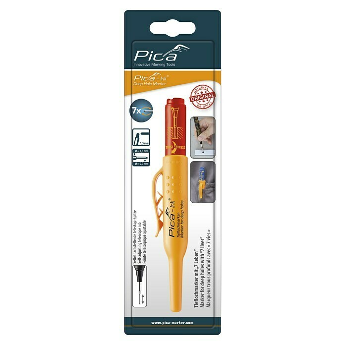Pica Boorgatmarker 150/40 voor diepe gaten (Rood, 1,5 mm) | BAUHAUS
