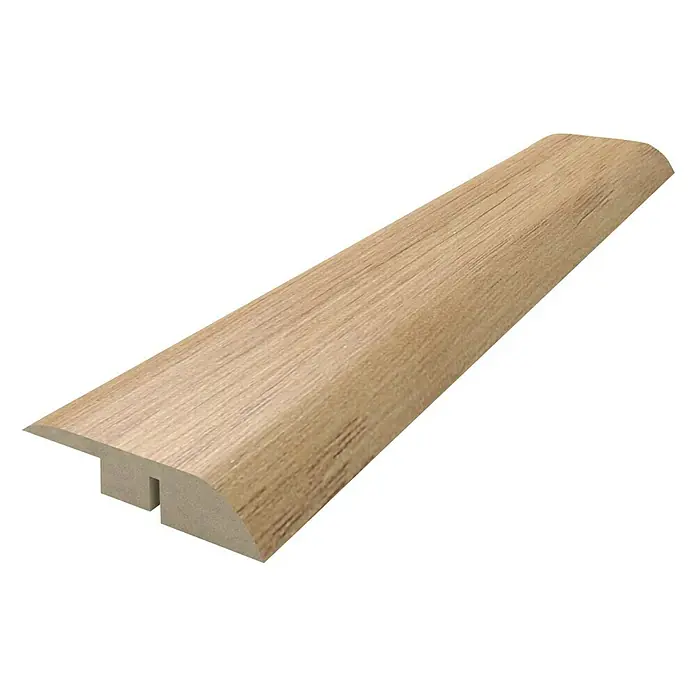 Perfil de transición Roble Provenza - 2.440 x 48 mm, Pegado - Tira de transición de piso de madera para una transición perfecta entre dos revestimientos de piso, ideal para puertas.