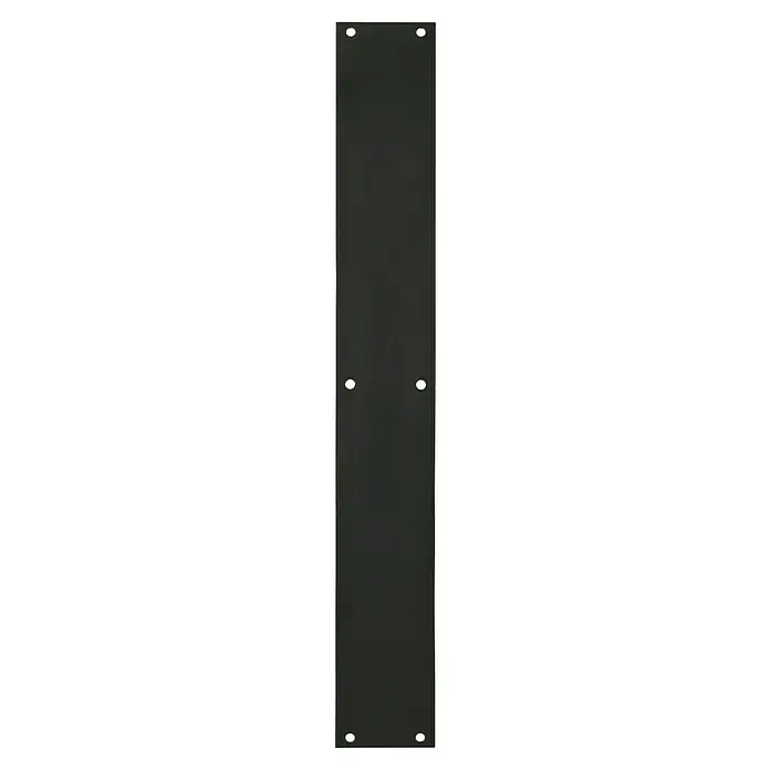 Tischgestell Strong - L x B x H: 58 x 8 x 71,2 cm, Traglast: 250 kg, Stahl, Schwarz - Längliche, schwarze Trittplatte mit Befestigungslöchern an den Ecken und in der Mitte, ideal zum Schutz von Türen vor Abnutzung und Beschädigungen.