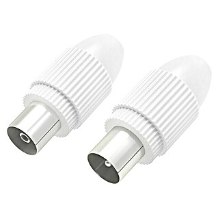 Hama Koax-Set Stecker / Kupplung, klemmbar (Weiß)