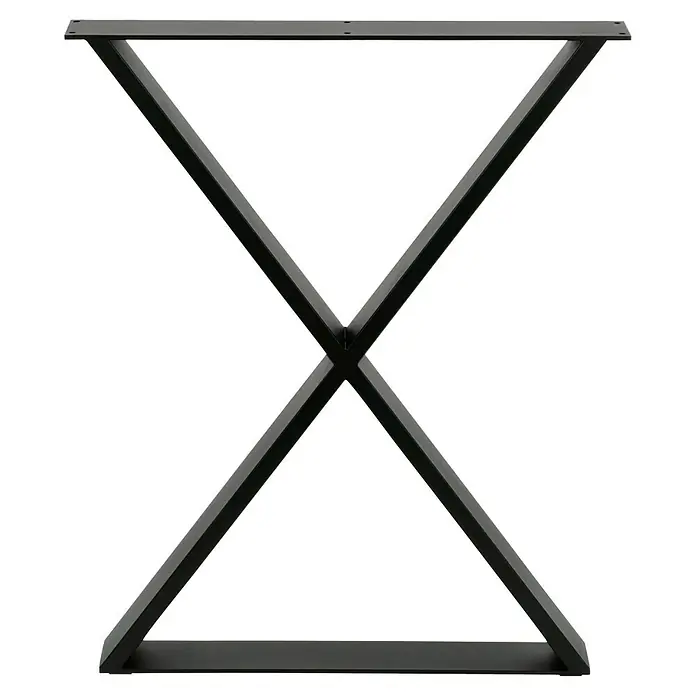 Tischgestell Strong - L x B x H: 58 x 8 x 71,2 cm, Traglast: 250 kg, Stahl, Schwarz - Metalltischgestell in X-Form für einen modernen Look. Das robuste Gestell ist ideal für Esstische und Schreibtische und bietet Stabilität.